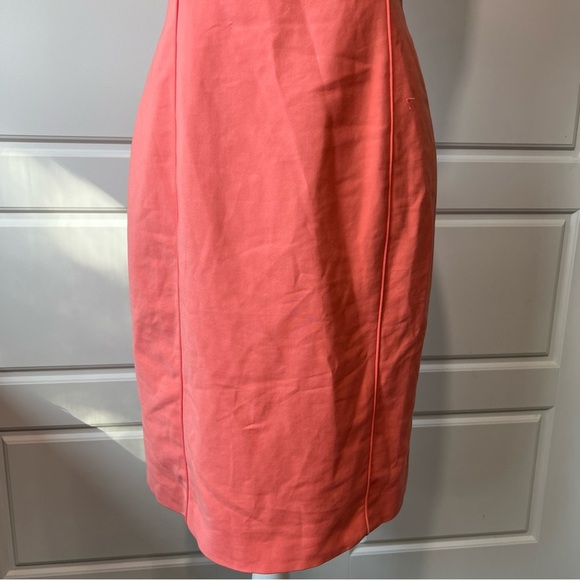 Antonio Melani Sleeveless Sheath Dress Beaded Neckline Coral Career Party Size 4 - Picture 3 of 7